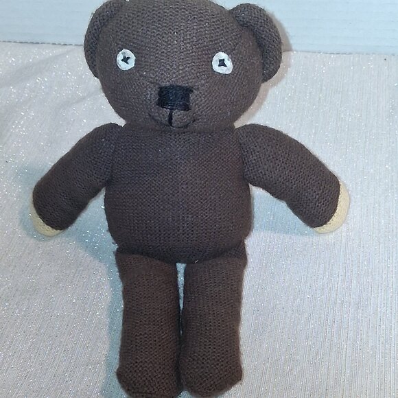 Vintage Mr. Bean and Tiger 1990 Aspect Prods 10" Plush Brown knit Teddy Bear - Picture 1 of 5